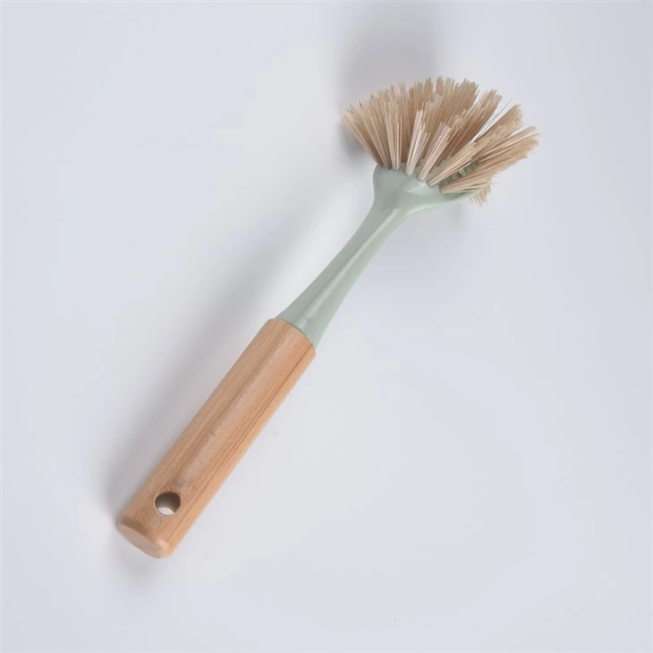 Bamboo handle cleaning brush
